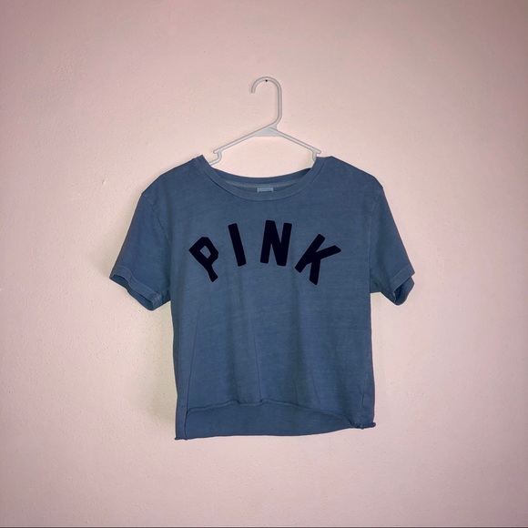 Light Blue Cropped Tee From PINK XS - Picture 2 of 4